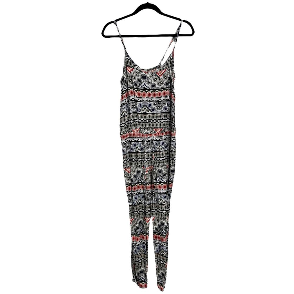 Old Navy Multi Color Sleeveless V Neck Drawtstring Jumpsuit Womens Medium